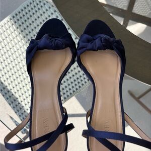 J. Crew Women's Navy Satin Sandals 8.5
